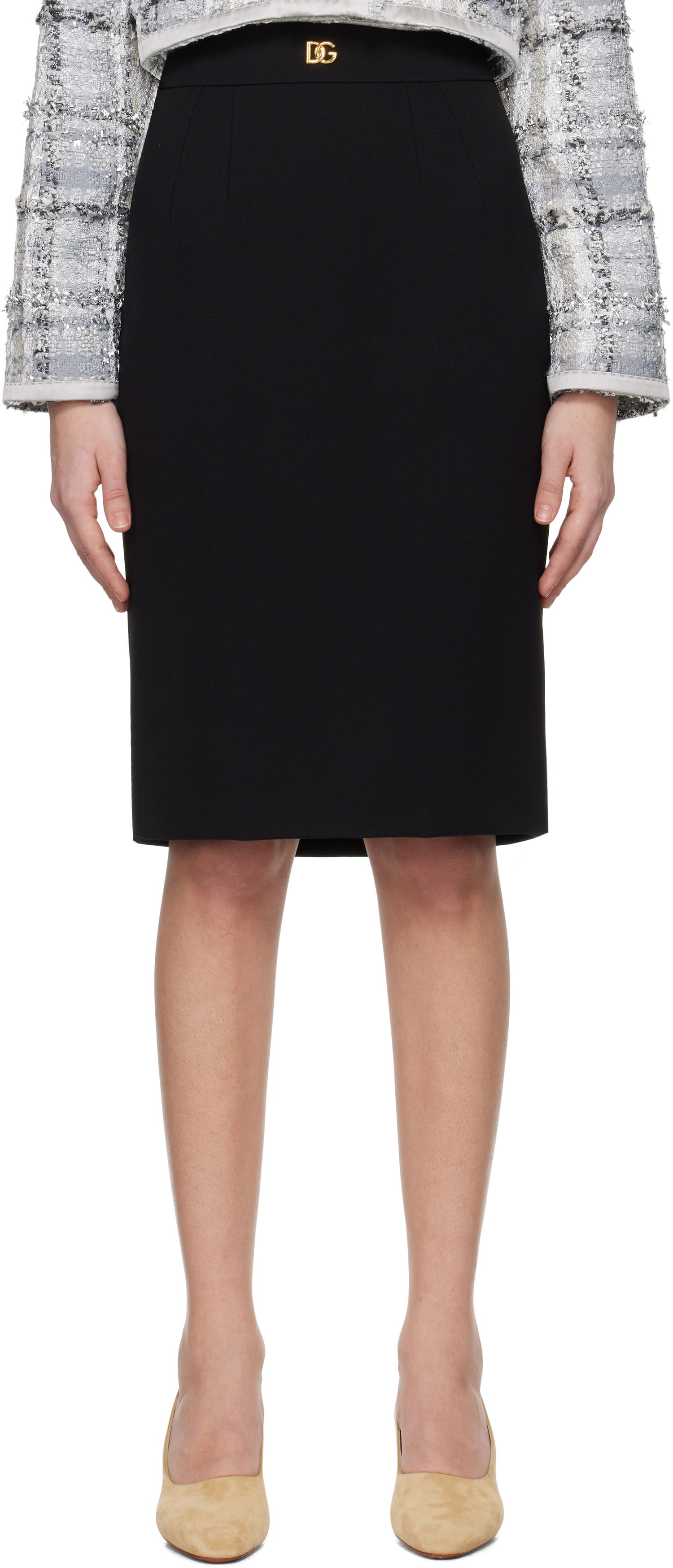 Пола Dolce & Gabbana Dolce&Gabbana Wool Pencil Midi Skirt Черно | F4C2CT GDCSX, 0