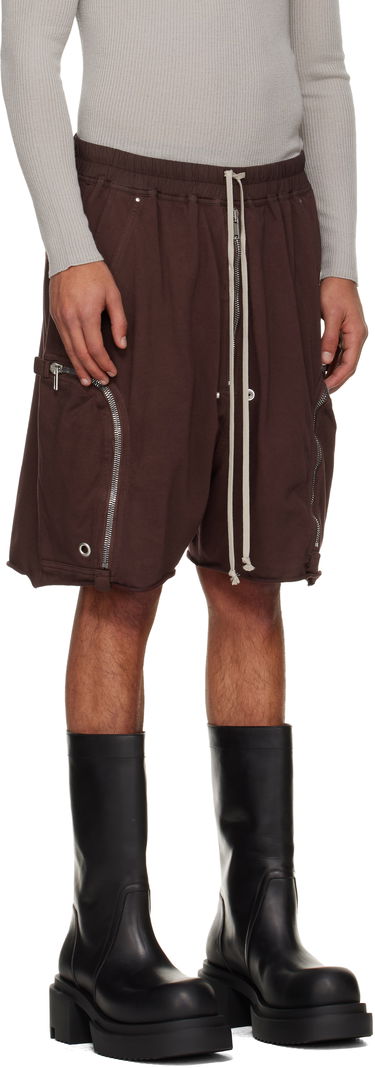 Къси панталони Rick Owens Rick Owens DRKSHDW Concordians Bauhaus Drawstring Zipped Cargo Shorts with Raw Hem Кафяво | DU02E7389 RIG, 1