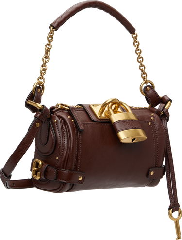 Чанта през рамо CHLOÉ Small Paddington Leather Chain Bag with Padlock Черно | CH25WS803P75, 3