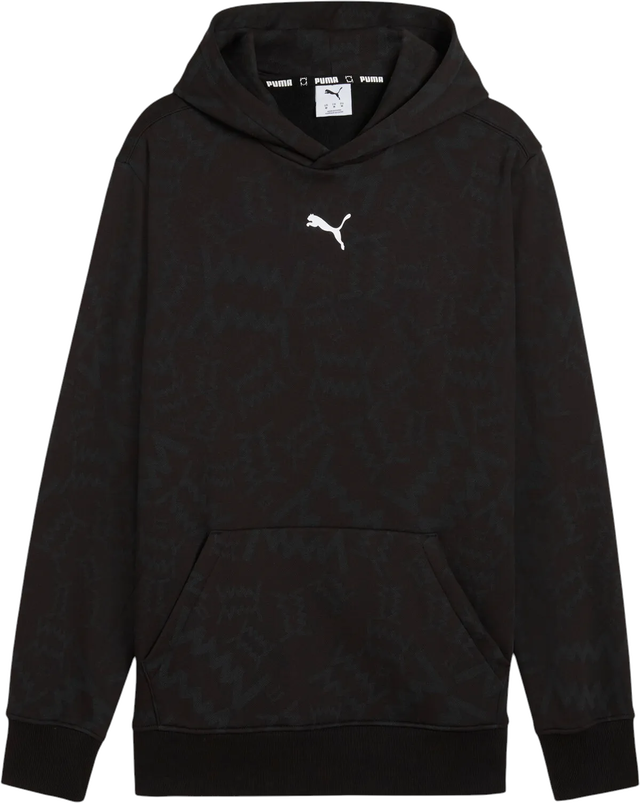 Patterned Hoodie with Kangaroo Pocket Teamjaws Post Game