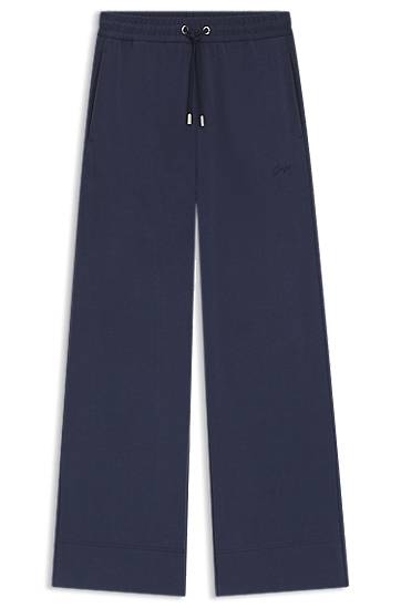 Спортни панталони BOSS Relaxed-Fit Tracksuit Bottoms with Embroidered Logo Тъмно синьо | 50543512