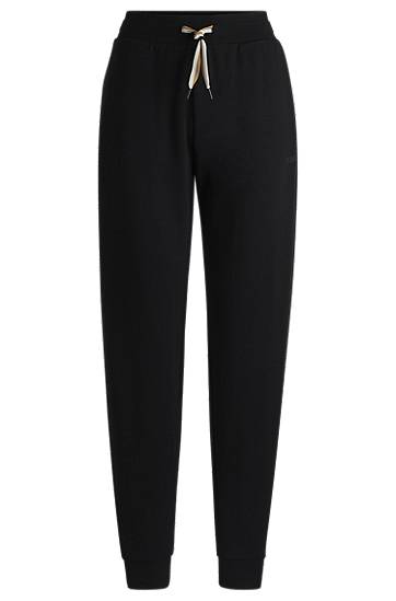 Спортни панталони BOSS Cuffed Tracksuit Bottoms with Signature Drawcord Черно | 50524759, 0