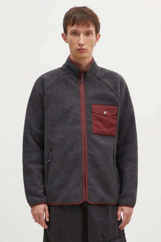 Pile Fleece Jacket With Chest Pocket