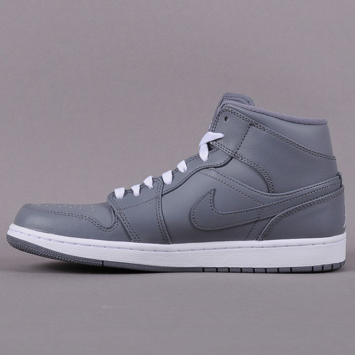Кецове и обувки Jordan Air Jordan 1 Mid ''Grey White'' Сиво | 554724 003, 0