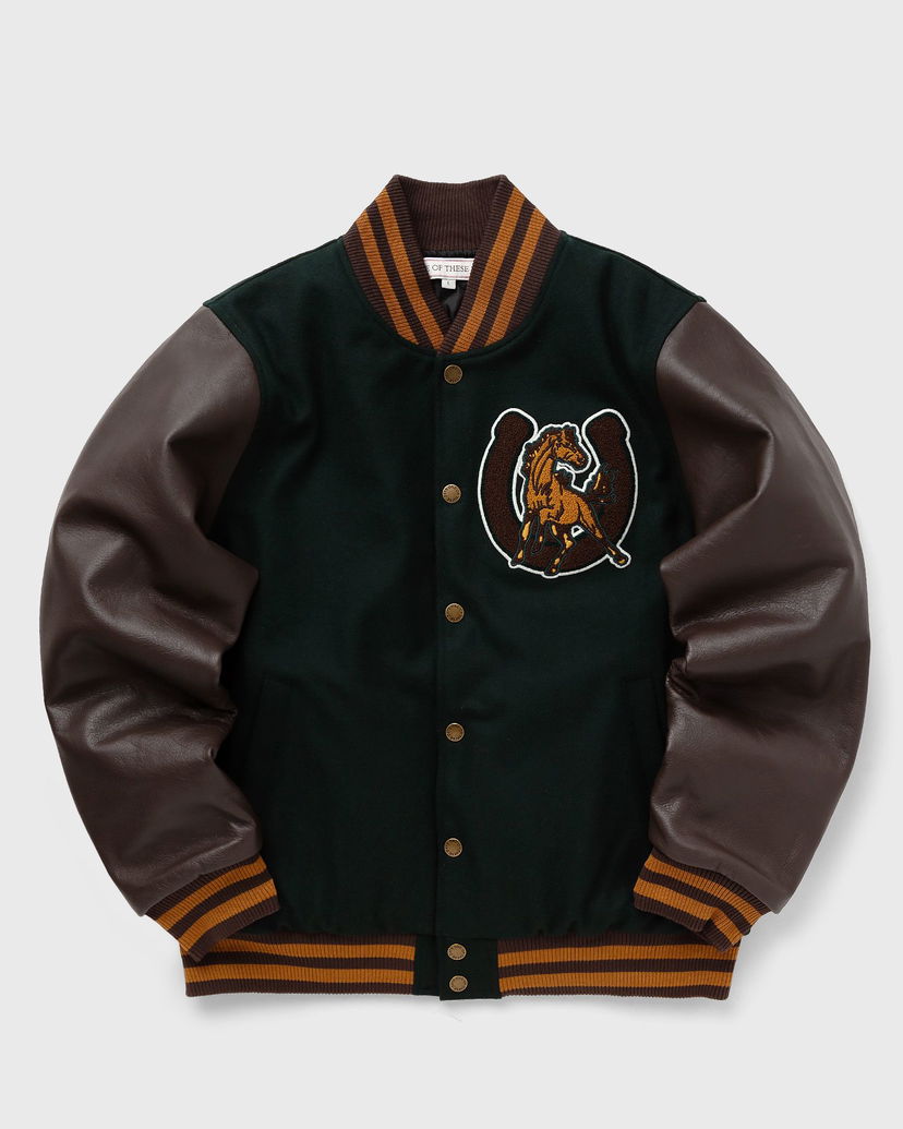 Яке бомбър One of These Days MUSTANG VARSITY Черно | 02A-23-001-GREEN-BROWN