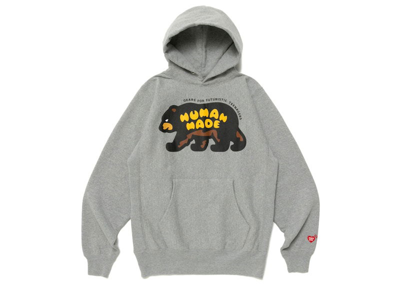 Суитчър Human Made Heavyweight Hoodie With Bear Logo Сиво | HM25CS005