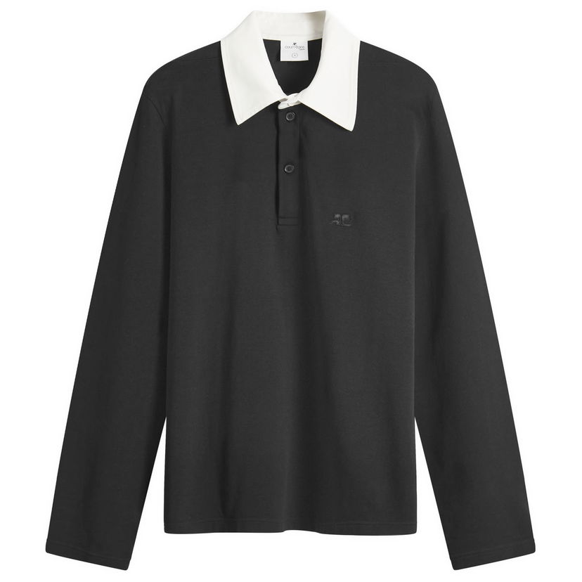 Поло тениска Courrèges Black Heritage Polo Shirt Черно | 324JPO033JS0141-9901