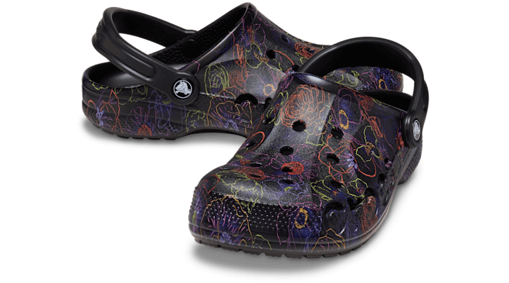 Кецове и обувки Crocs Baya Floral Clogs Черно | 210450-001, 1
