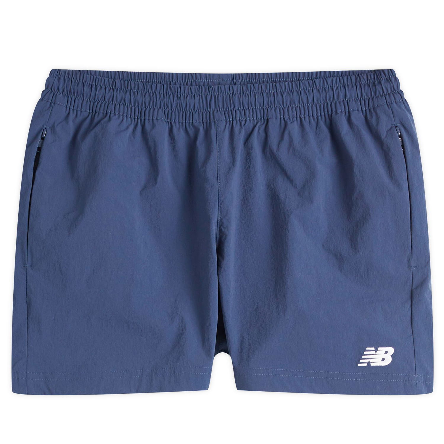 Къси панталони New Balance Athletics Stretch Woven 5" Shorts Синьо | MS41517-NNY, 1