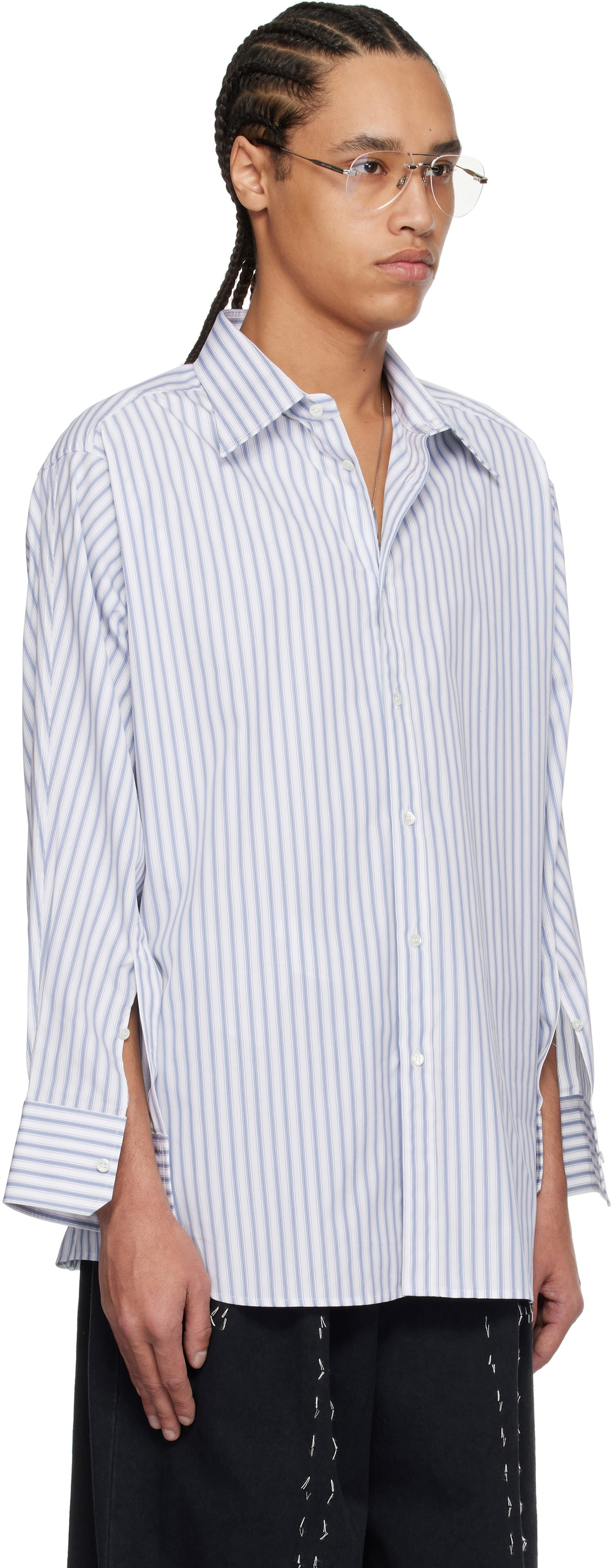 Риза Maison Margiela Maison Margiela Stripe Cotton Shirt Бяло | S50DT0049 M35311, 1