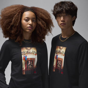 Тениска Jordan Jumpman Chimney Long Sleeve T-Shirt Черно | CV1745-010, 2