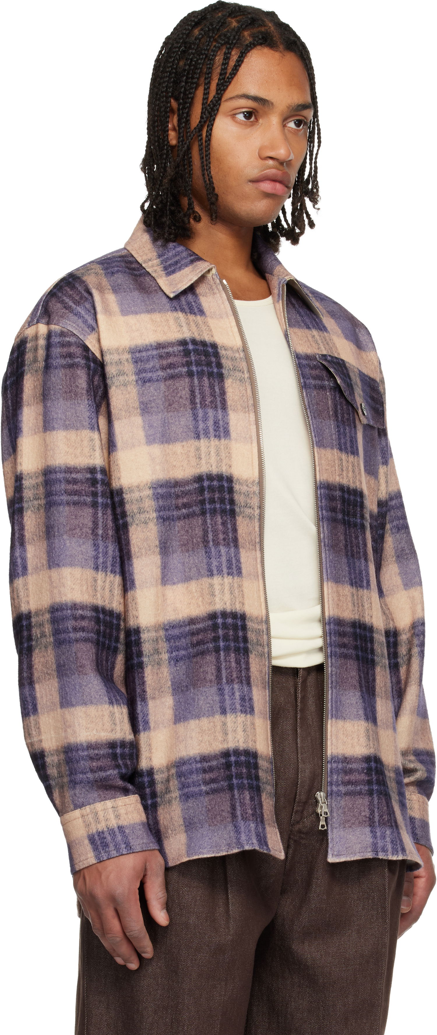Риза Dries Van Noten Dries Van Noten Wool Plaid Zip-Up Shirt Многоцветен | 252-020786-2226, 1