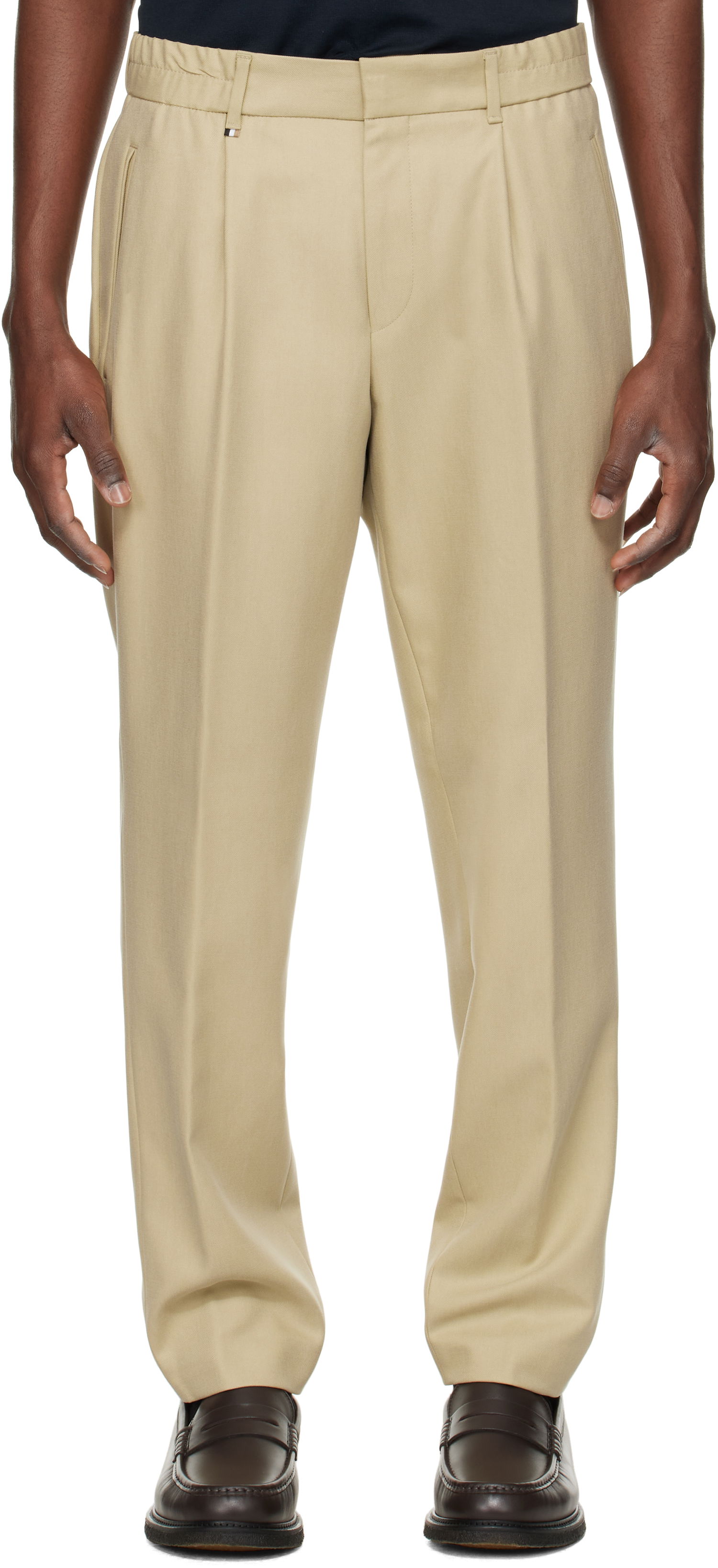 Панталони BOSS BOSS Pleated Trousers Бежово | 50534995, 0