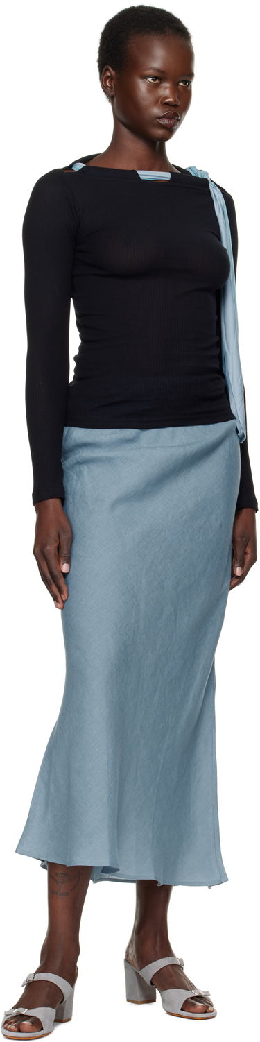 Пола Baserange Maxi Linen Skirt Синьо | SKDY-SL-SP25, 3