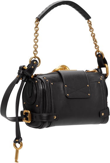Чанта през рамо CHLOÉ Small Paddington Leather Chain Bag with Padlock Черно | CH25WS803P75, 2
