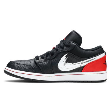 Кецове и обувки Jordan Air Jordan 1 Low "Brushstroke Swoosh - Black Red" Черно | DA4659-001, 0