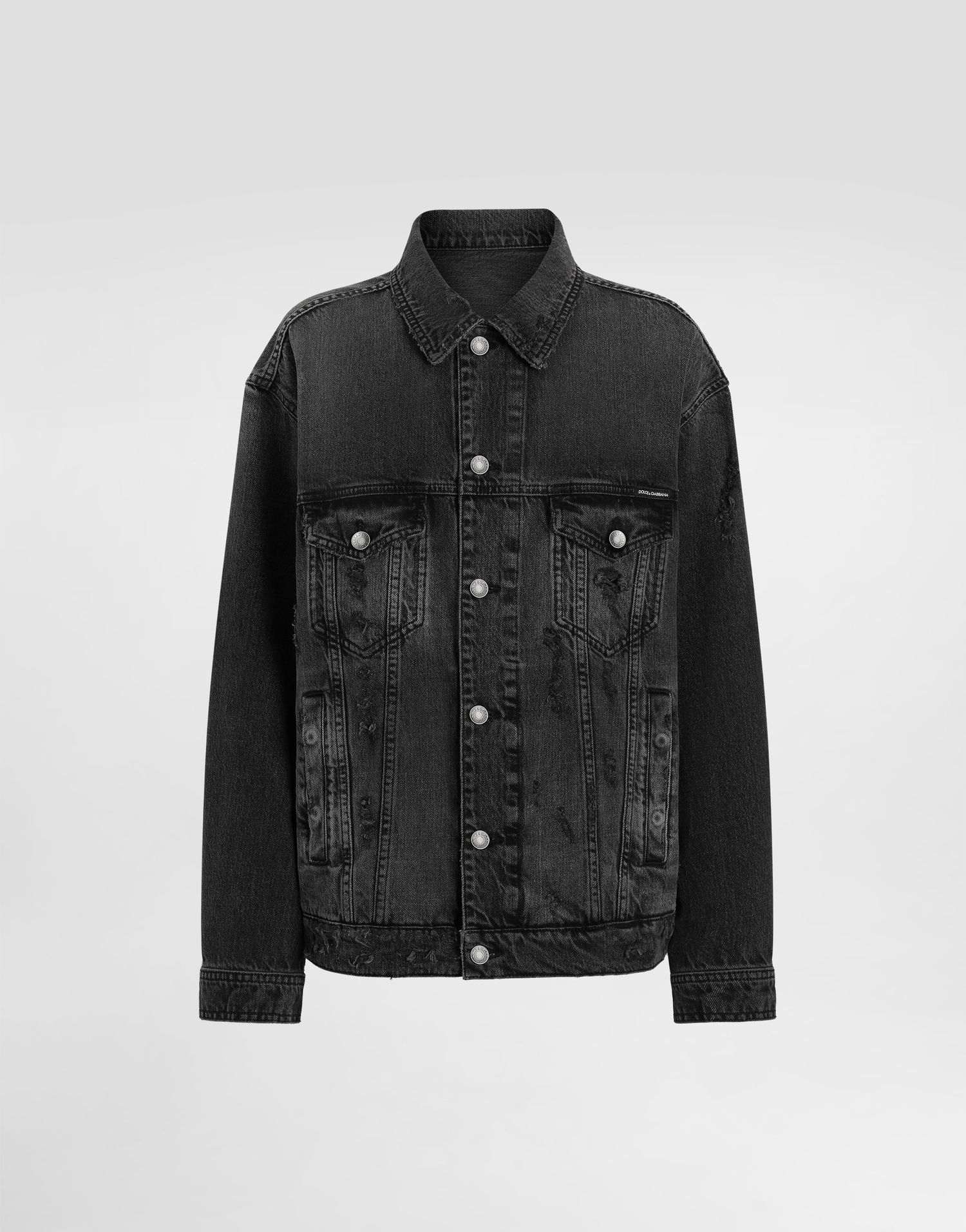 Яке Dolce & Gabbana Distressed Denim Jacket Черно | F9U38DG8KO6S9001, 0