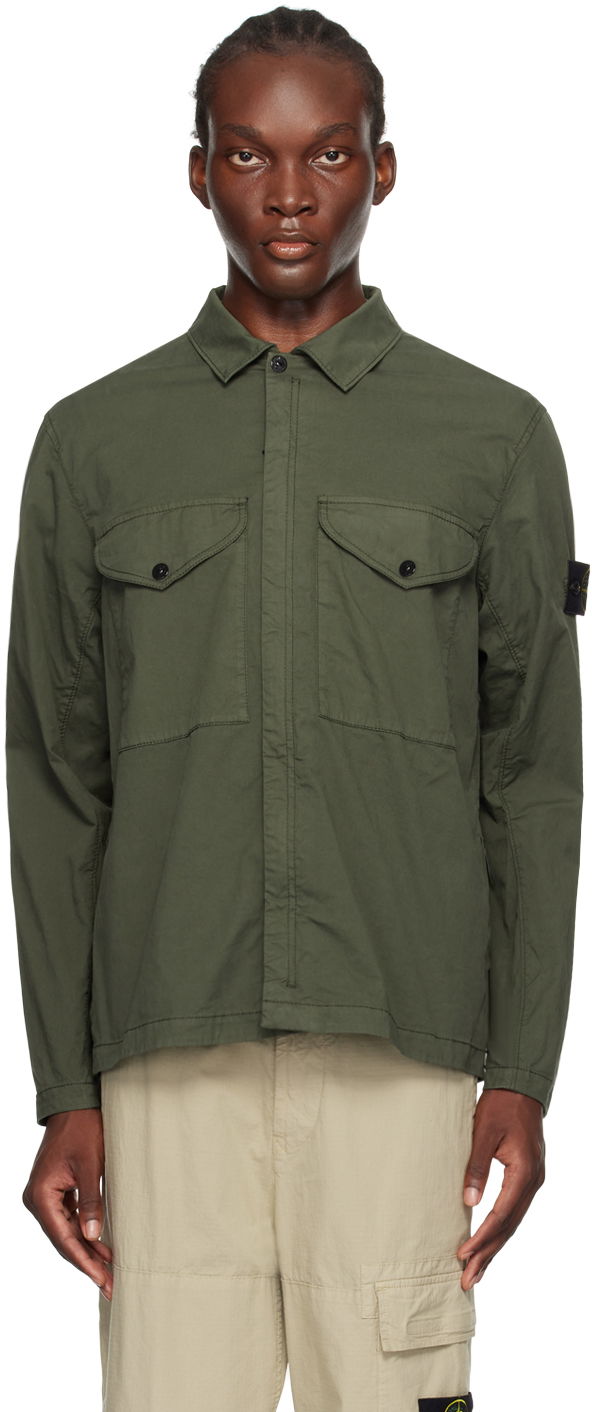 Риза Stone Island Green Logo Patch Shirt Зелено | 811510210, 0