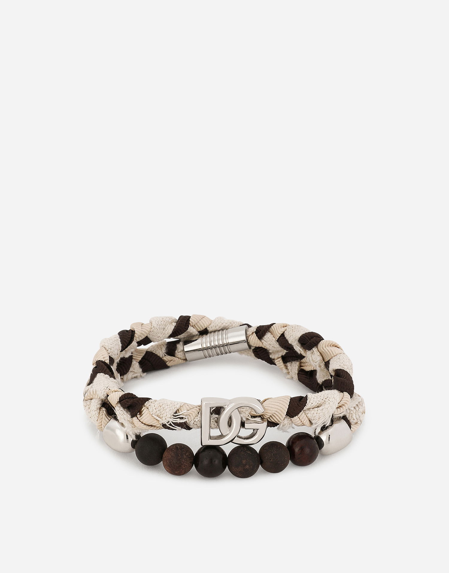 Гривна Dolce & Gabbana Braided Fabric Bracelet With Wooden Beads Многоцветен | WBQ5P0W111187579, 0