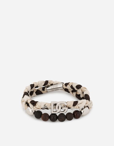 Гривна Dolce & Gabbana Braided Fabric Bracelet With Wooden Beads Многоцветен | WBQ5P0W111187579, 0