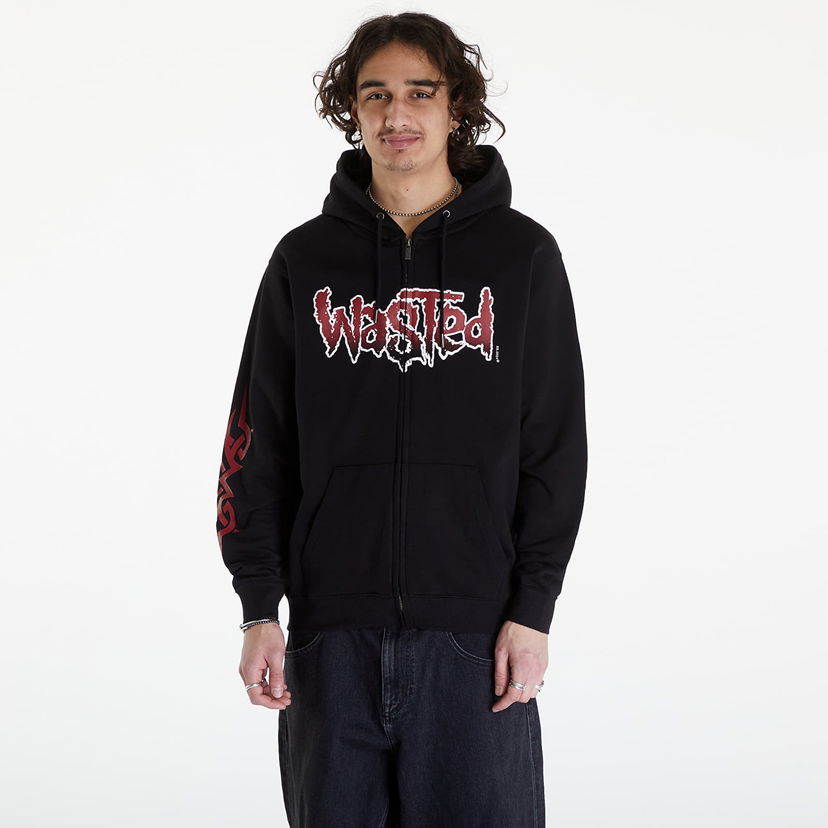 Суитчър Wasted Paris Hoodie Zip Blind Black Черно | WP_000061