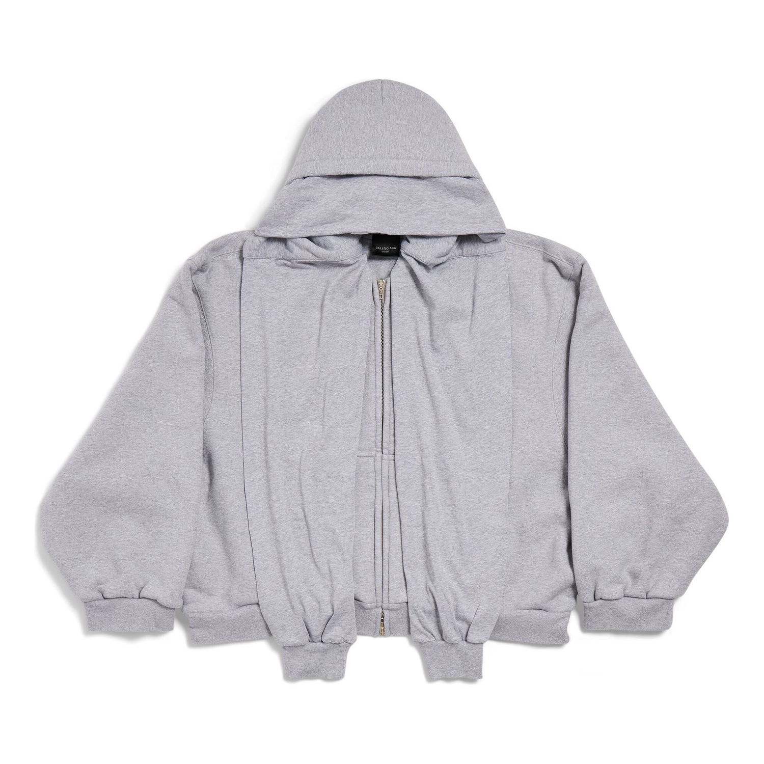 Суитчър Balenciaga Incognito Boxy Zip-Up Hoodie Сиво | 799463TQVX11300, 0