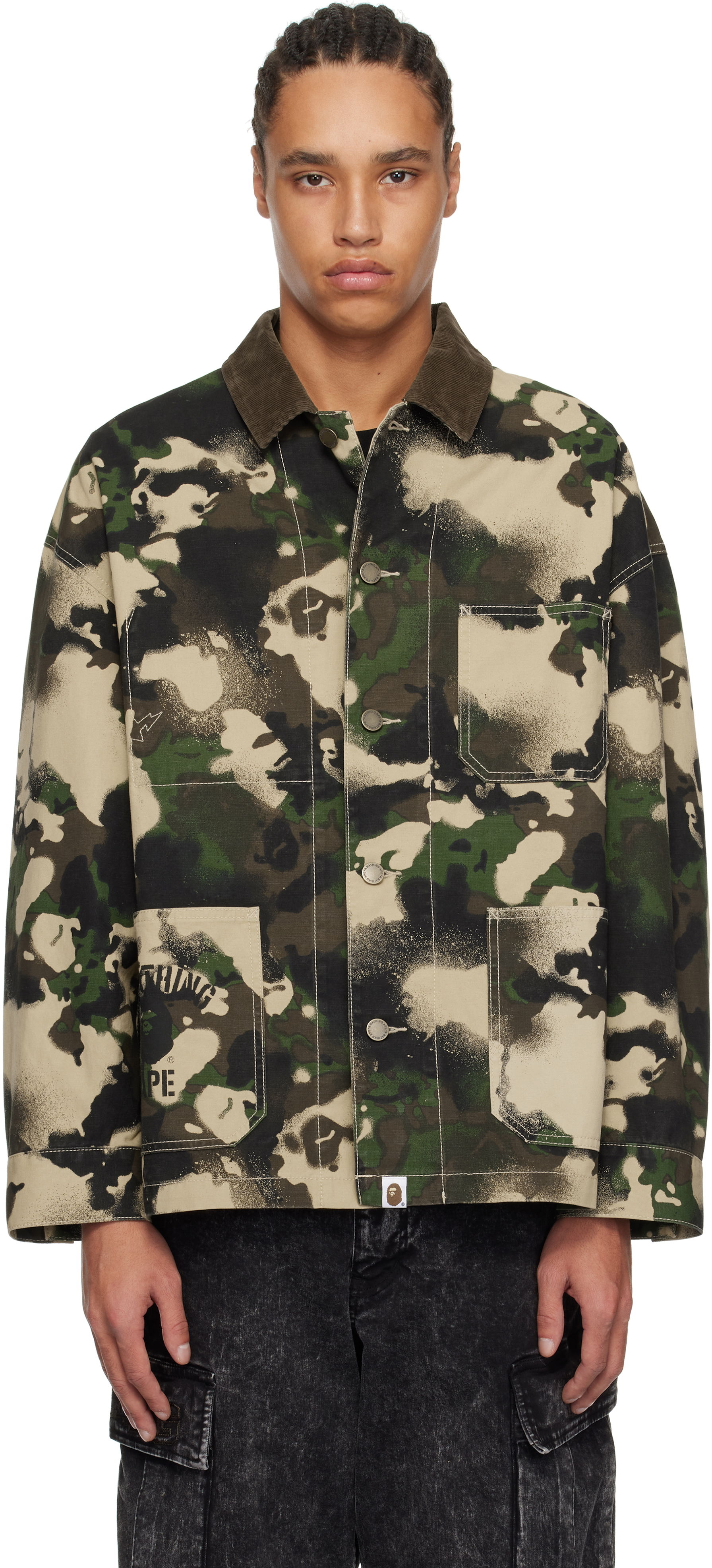 A Bathing Ape Map Camo Work Jacket, 0