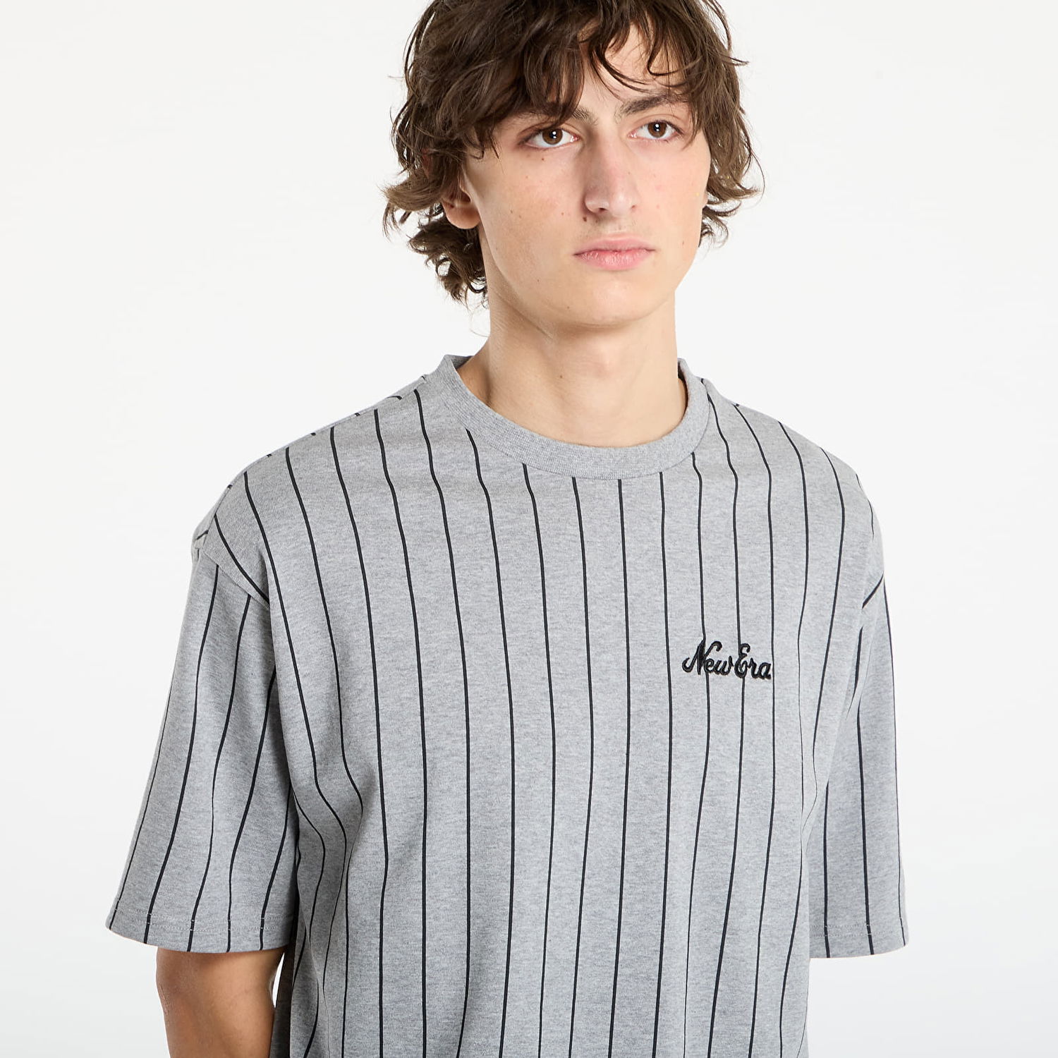 Тениска New Era New Era Pinstripe T-Shirt Сиво | 60684388, 1