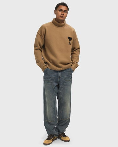 Пуловер AMI Funnel Neck Sweater Кафяво | UKS839.018-288, 2