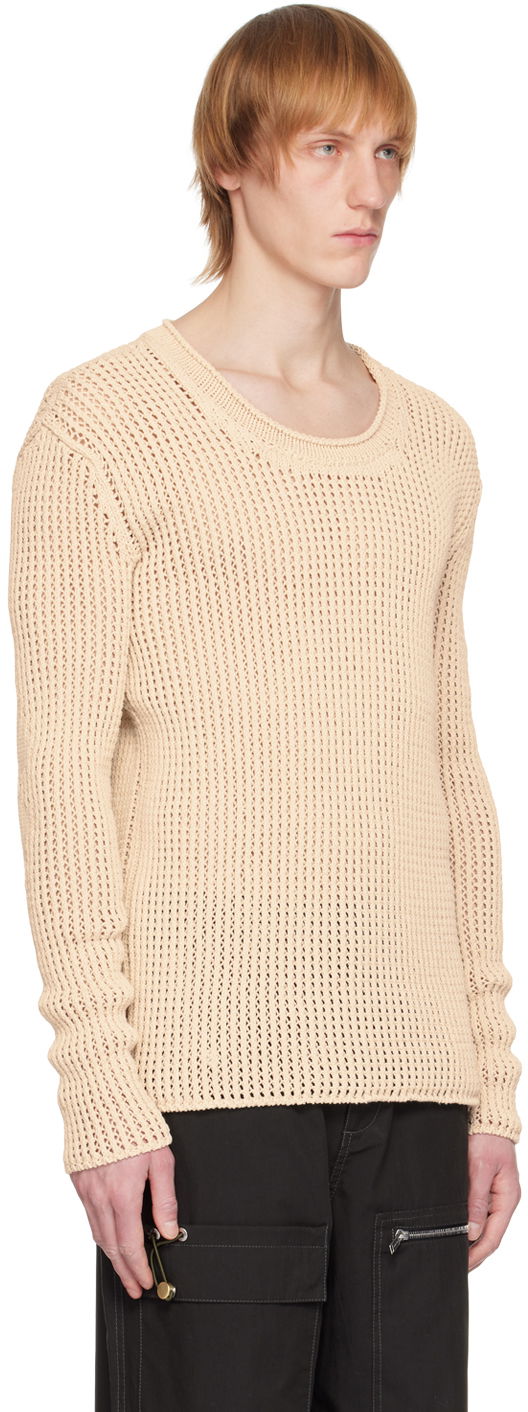 Пуловер Dion Lee Grid Knitted Sweater Бежово | C7163R23, 1