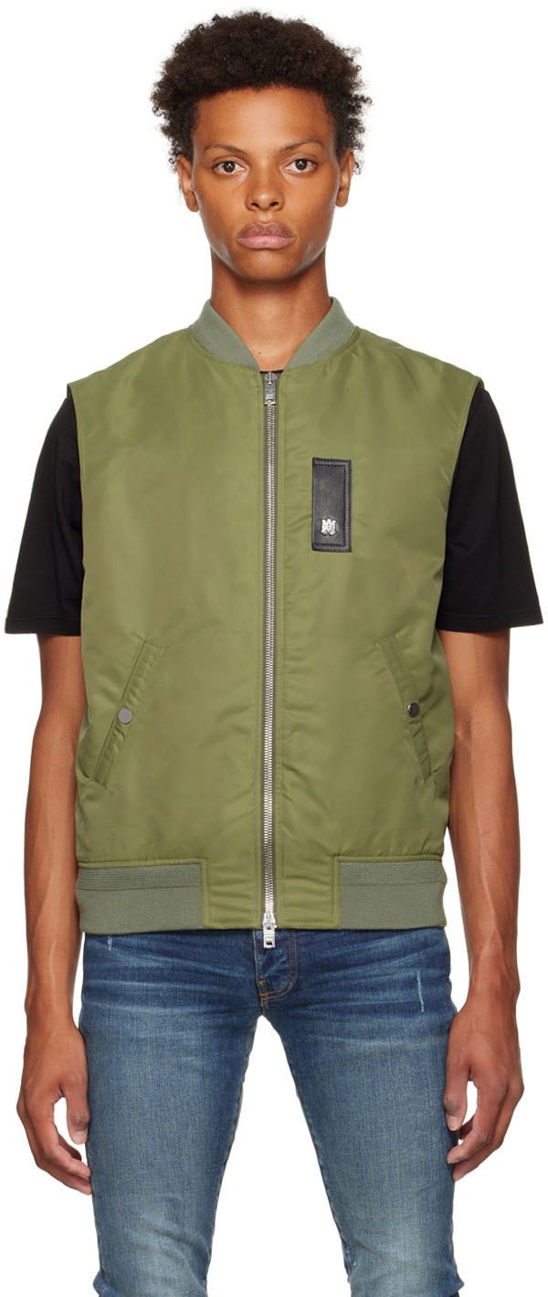 Жилетка AMIRI Sleeveless Bomber Jacket Зелено | PF22MOS009-785