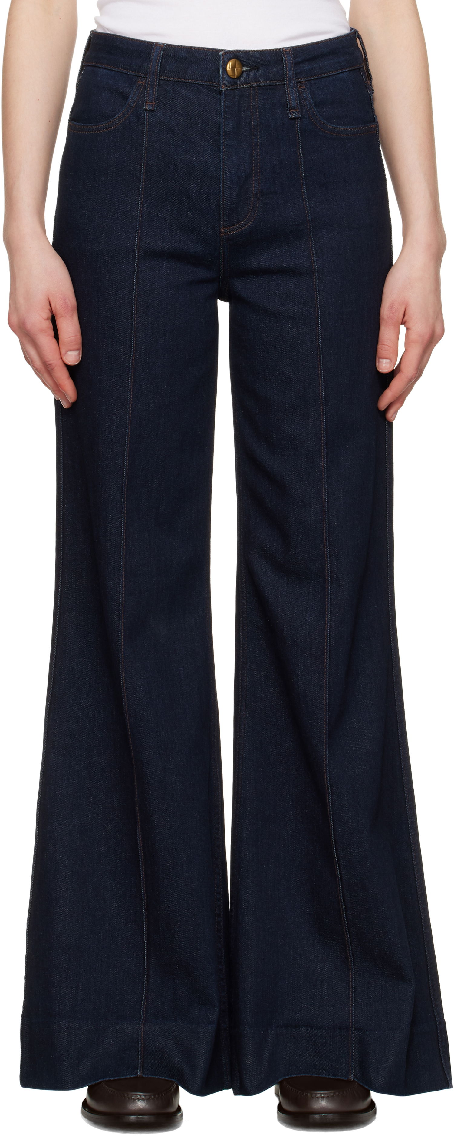 Дънки rag & bone rag & bone Skylar High-Rise Wide Leg Jeans Синьо | WDD25S3008VSRI, 0
