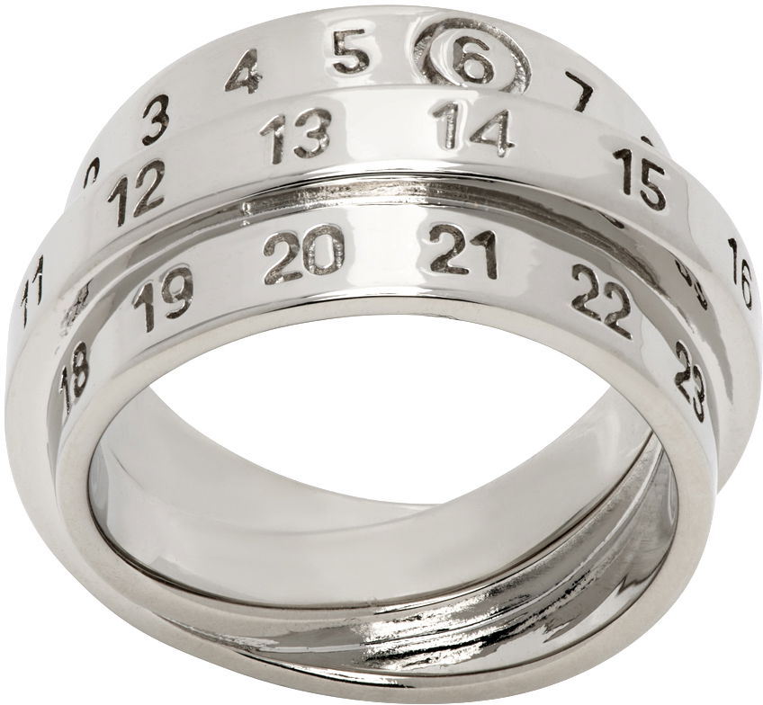 Пръстен Maison Margiela Triple Logo Numeric Signature Silver Ring Металик | SM6UQ0073 P6627, 0