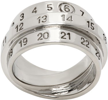 Пръстен Maison Margiela Triple Logo Numeric Signature Silver Ring Металик | SM6UQ0073 P6627, 0