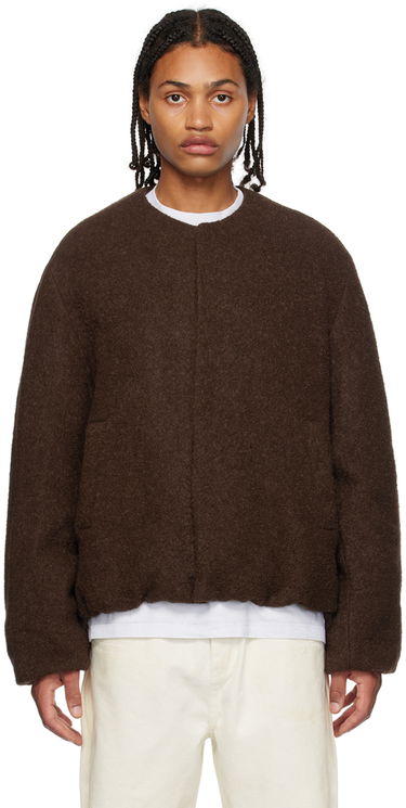 Пуловер We11done We11done Collarless Bomber Jacket Кафяво | WD-JP3-23-142-M-BR, 0