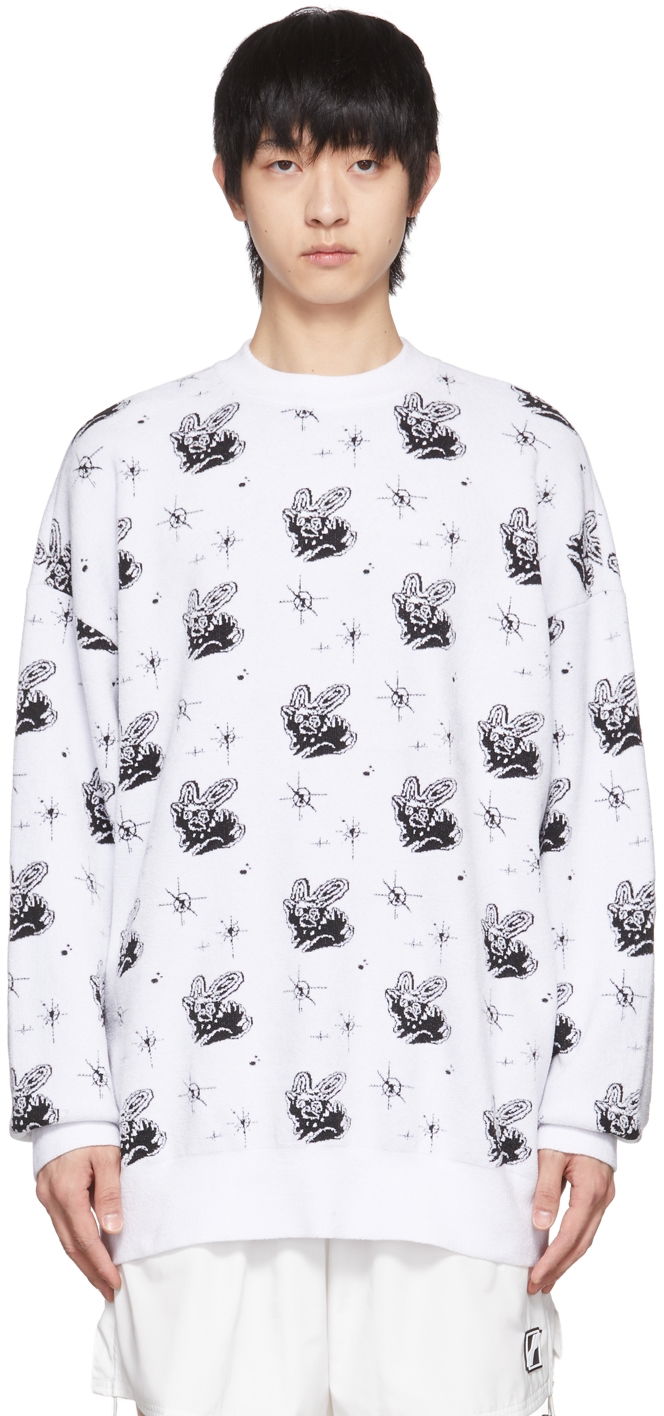 Пуловер We11done Monster Print Reversible Sweater Бяло | WD-KT1-22-651-U-WH, 0