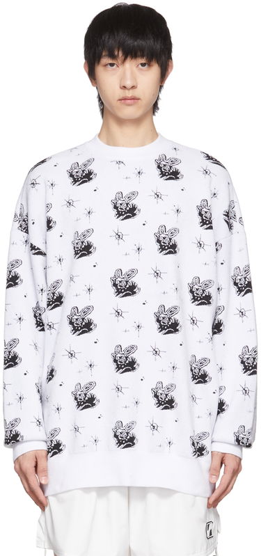 Пуловер We11done Monster Print Reversible Sweater Бяло | WD-KT1-22-651-U-WH, 0