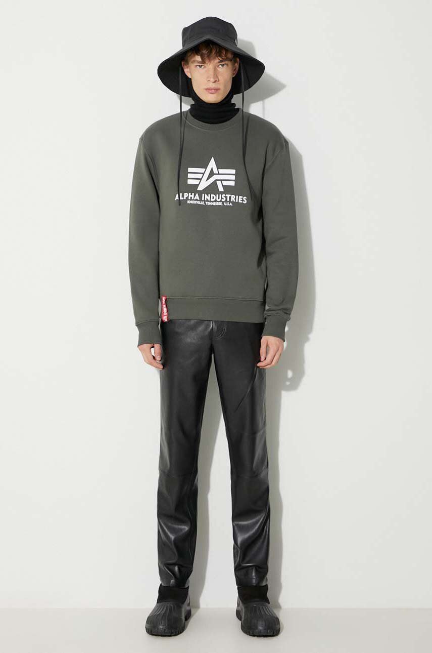 Пуловер Alpha Industries Sweater With Print Зелено | 178302.142, 1
