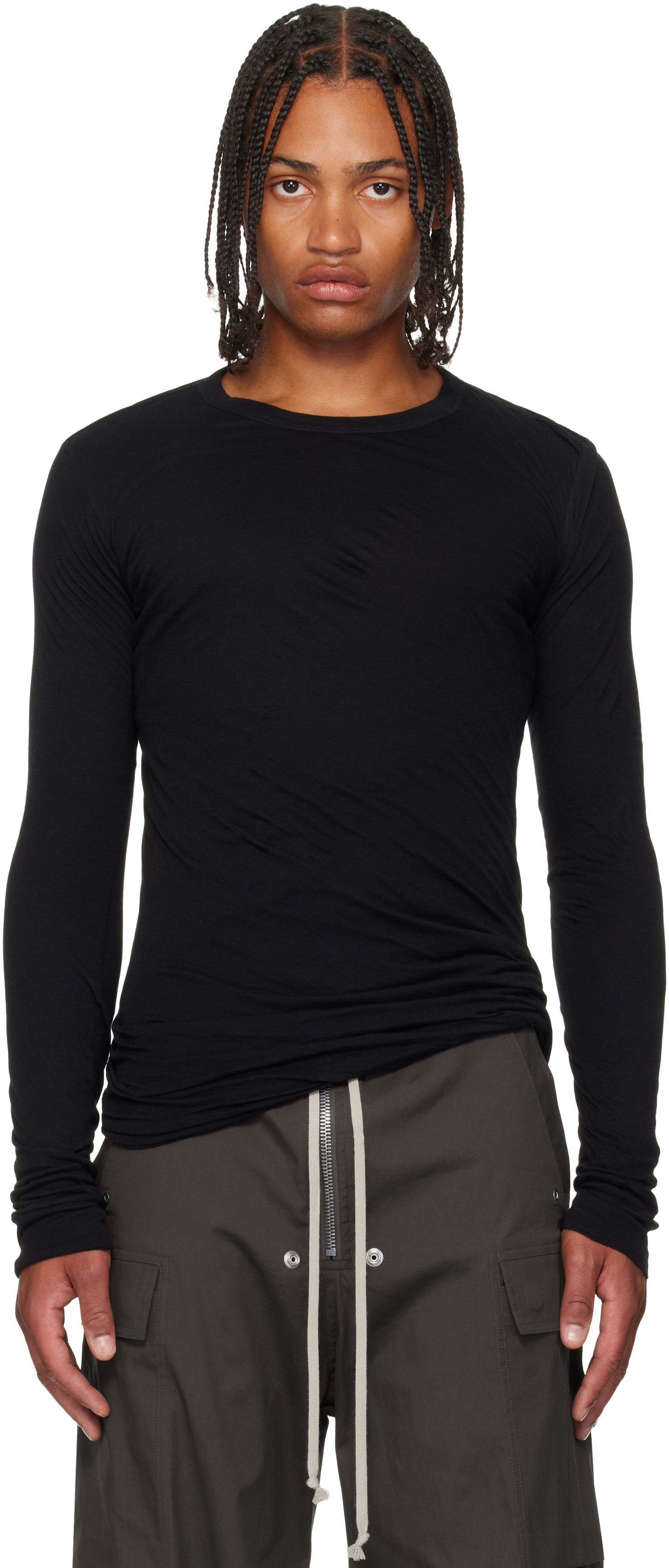 Тениска Rick Owens Rick Owens Concordians Double Long Sleeve T-Shirt Черно | RU02E1257 UCDB, 0