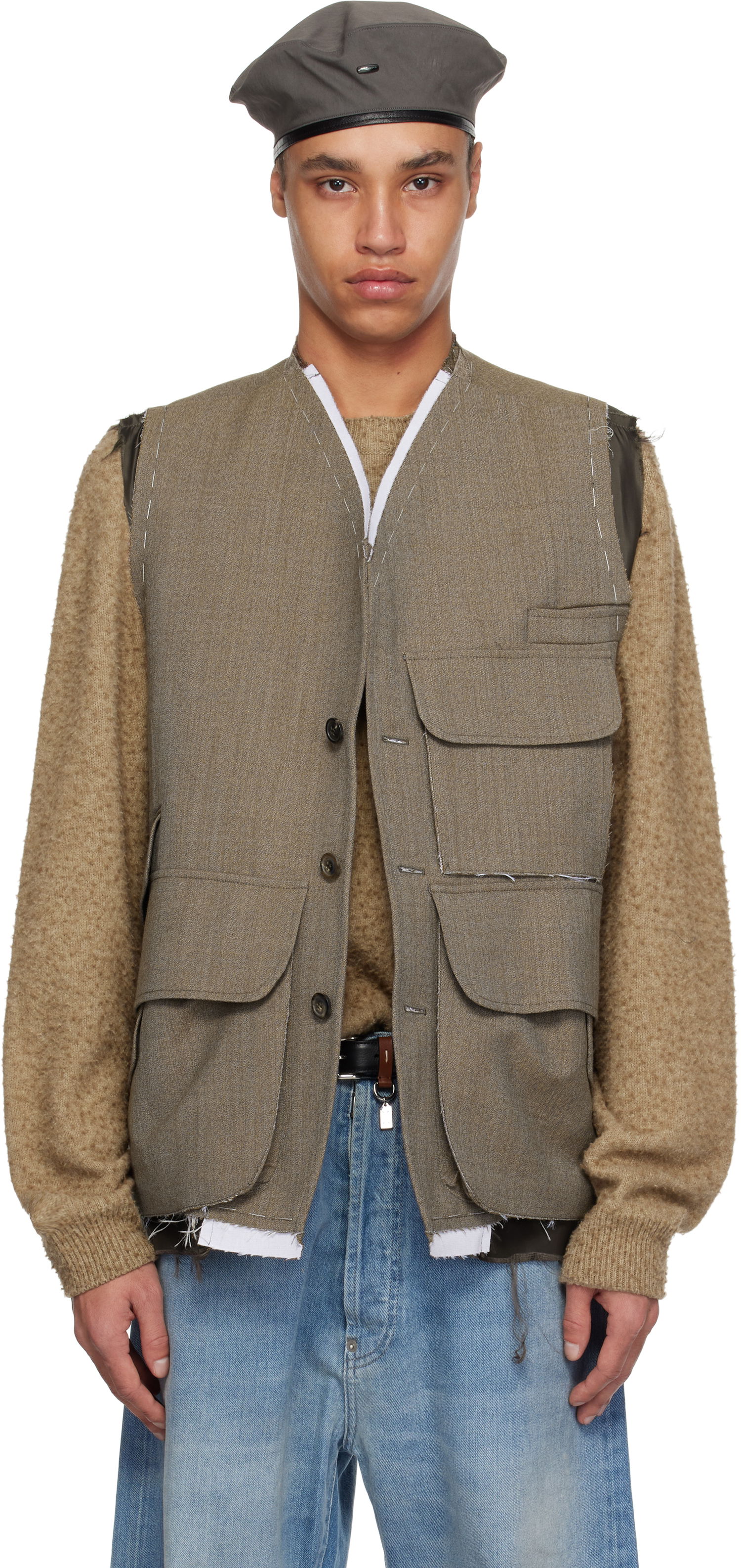 Жилетка Maison Margiela Maison Margiela Sleeveless Wool Vest Сиво | S50FB0109 M35414, 0