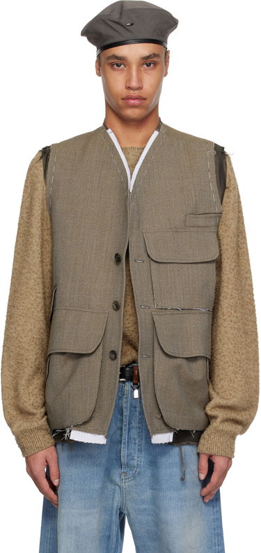 Жилетка Maison Margiela Maison Margiela Sleeveless Wool Vest Сиво | S50FB0109 M35414, 0