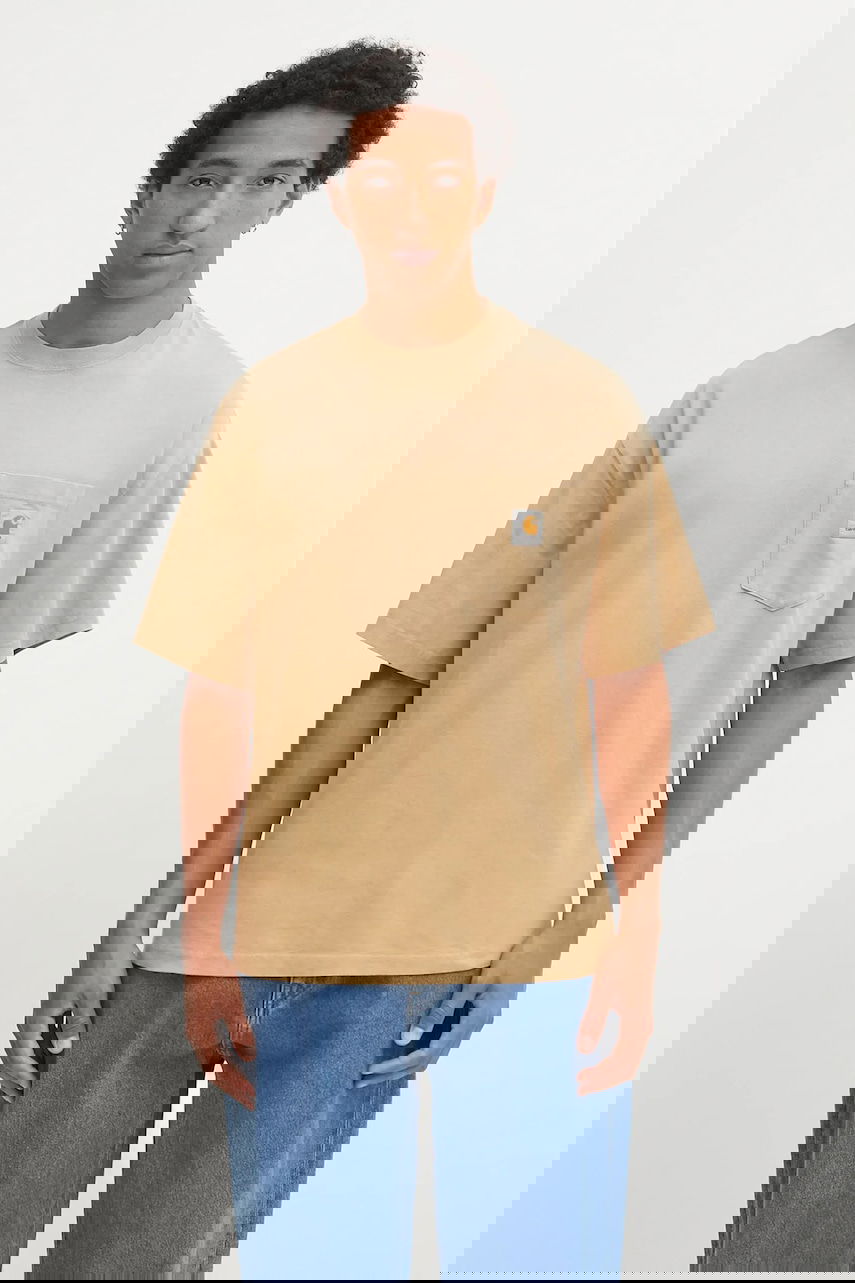 Тениска Carhartt WIP S/S Hudson Pocket T-Shirt Бежово | I035140.07E5F, 0