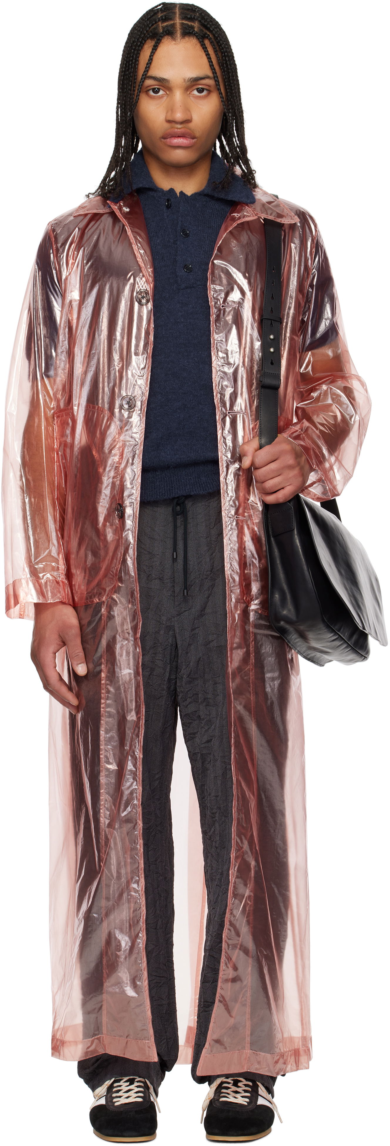 Дъждобран Dries Van Noten Dries Van Noten Loose Fit Mac Coat Розово | 251-020214-1258, 0