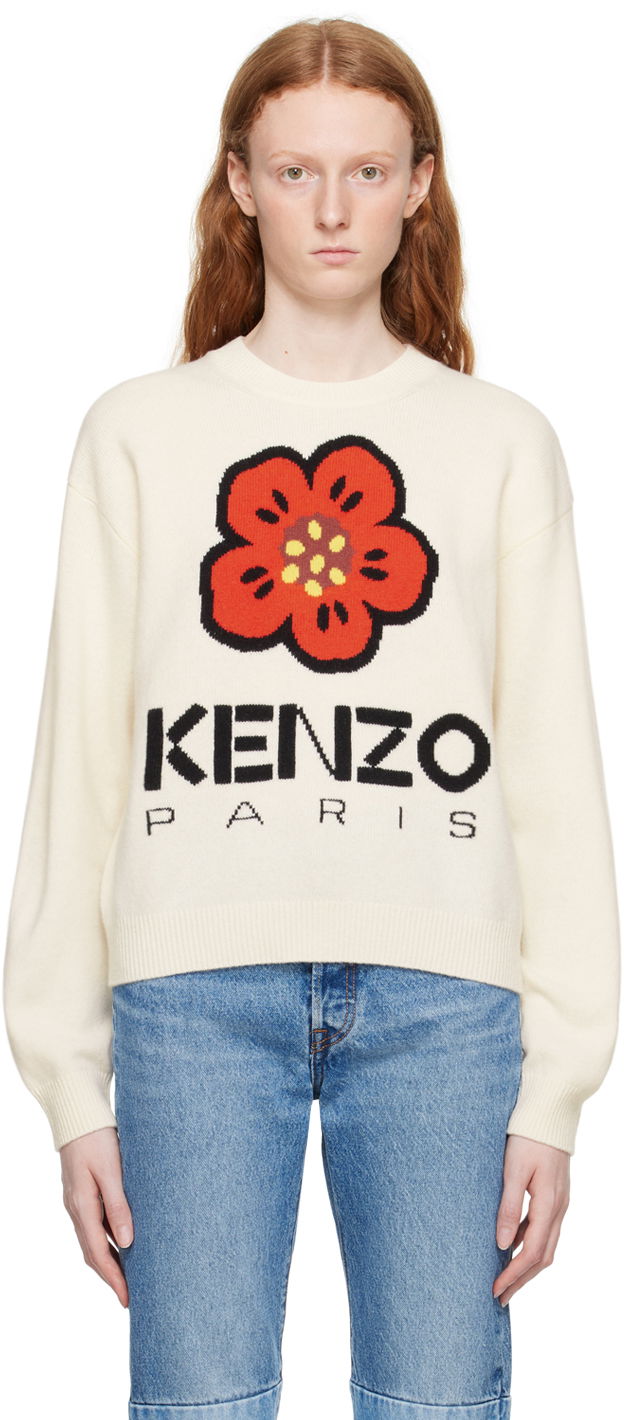 Пуловер KENZO Paris Boke Flower Бяло | FD62PU4303LD, 0