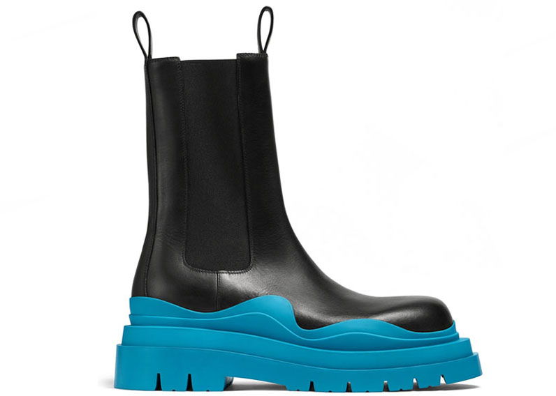 Кецове и обувки Bottega Veneta Tire Boot High Black Amalfi Blue Синьо | 630284VBS501438, 0