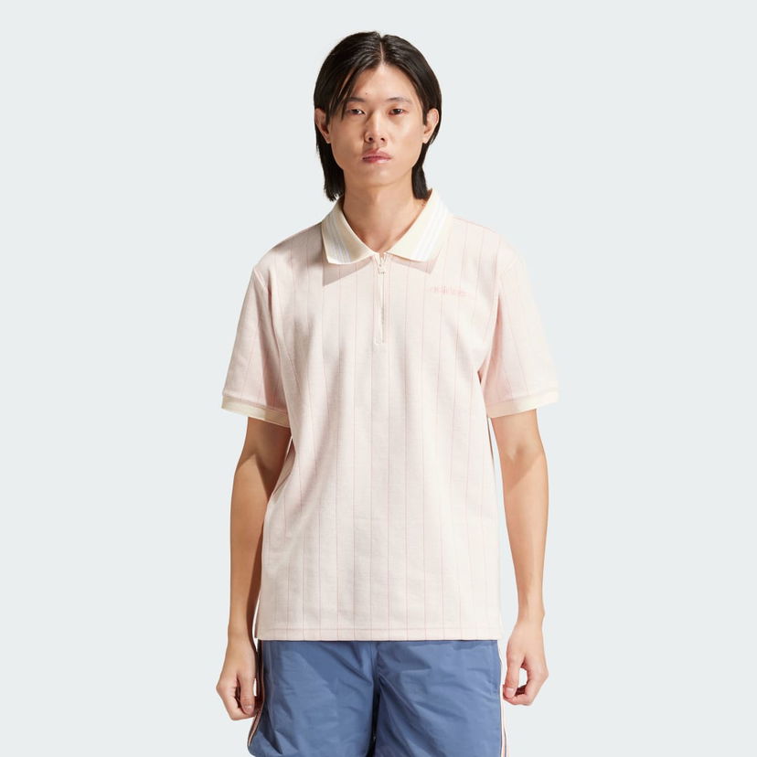 Поло тениска adidas Performance Striped Polo Shirt Бежово | IU0209