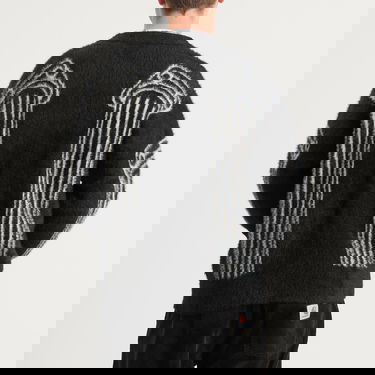 Пуловер Aries Oversized Chenille Column Knit Cardigan, Size Large Черно | AR20040-BLK, 3