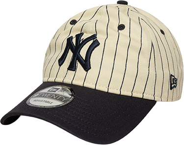 Шапка с козирка New Era MLB New York Yankees League Essential 9Twenty Adjustable Pinstripe Baseball Cap Бежово | 60691238-410, 0
