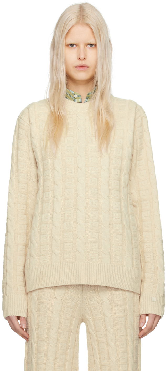 Пуловер Acne Studios Cable Knit Sweater Бежово | C60083-