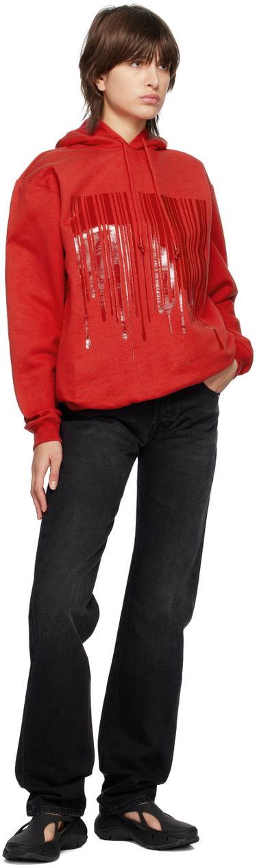 Суитчър VETEMENTS Dripping Barcode Graphic Hoodie Червено | VL16HD440R, 3